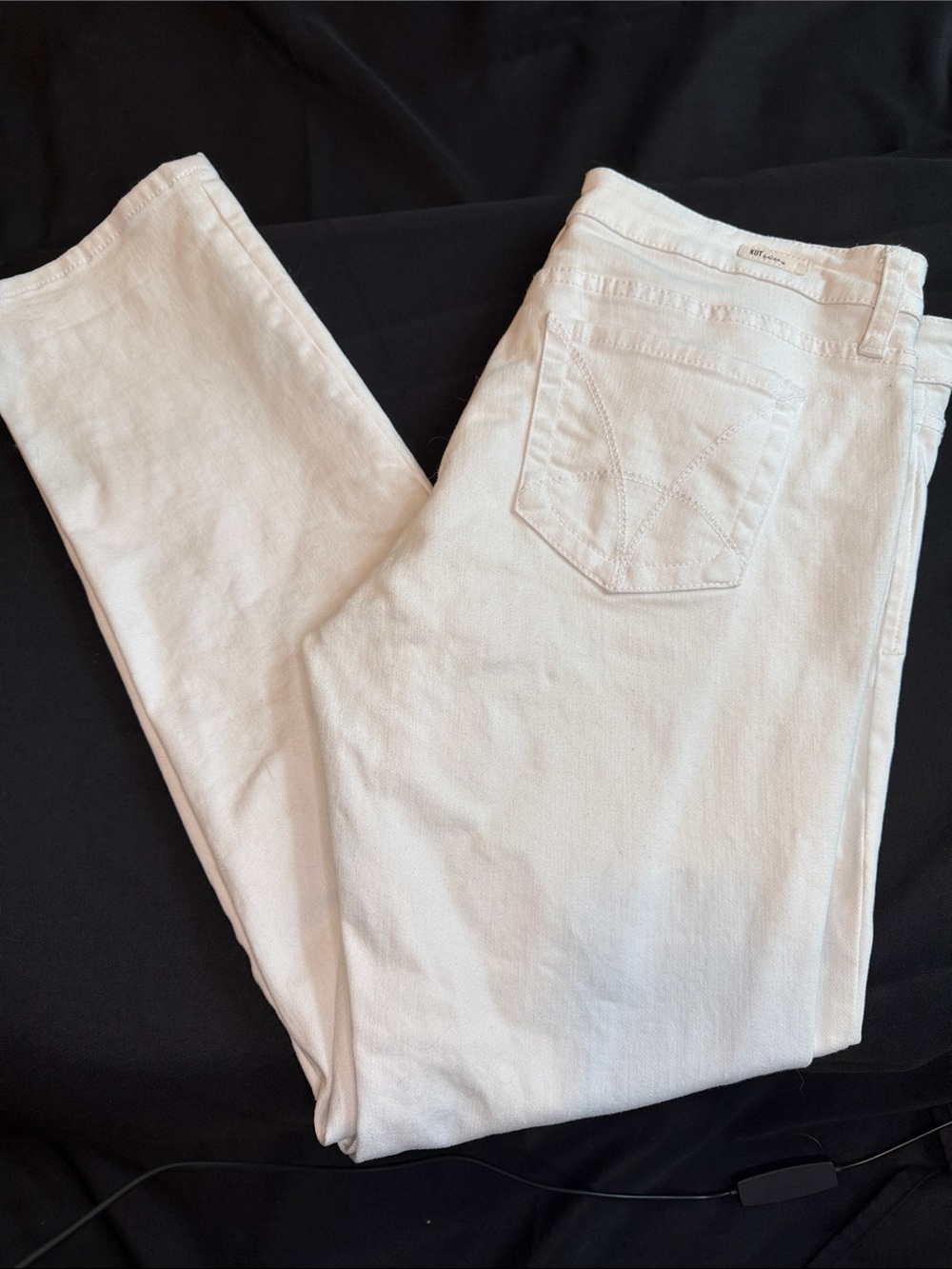 Kut from the Kloth White Boyfriend Jeans